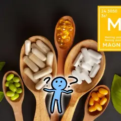 Zastanawiasz się, z czym nie łączyć magnezu? Na łyżkach różne formy suplementów i ziół.