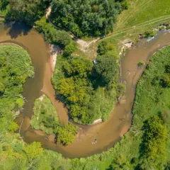 Malownicza rzeka meandruje wśród zieleni, oferując idealne miejsce na wypoczynek. To jedne z wielu atrakcji w promieniu 100 km od Radomia.