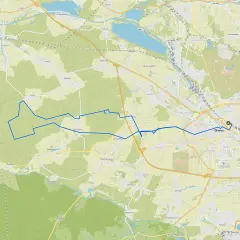 Mapa z zaznaczonymi trasami rowerowymi Gliwice i okolicami.