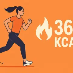 Dziewczyna biegnie, spalając 360 kcal.