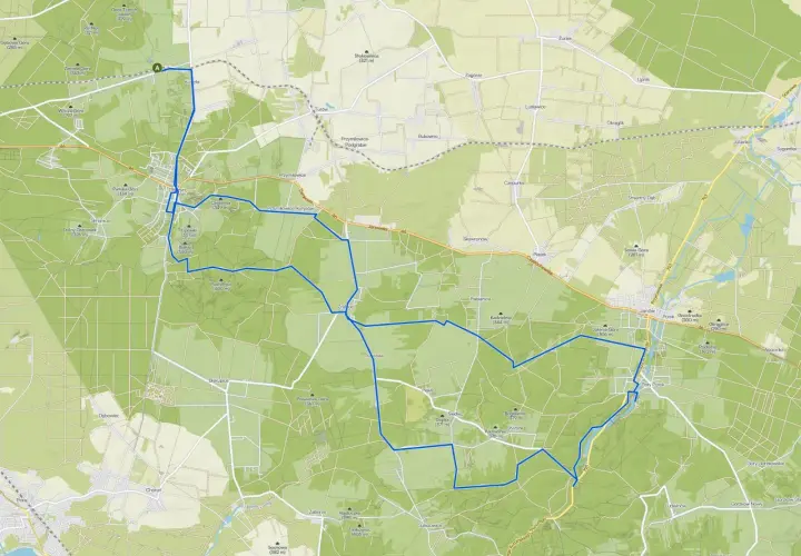Trasy rowerowe Olsztyn: mapa wyznacza malowniczą pętlę przez lasy i wzgórza, idealną na aktywny wypoczynek.