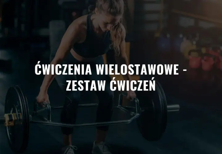 Kobieta wykonuje martwy ciąg z trap baru. Skupia się na ćwiczeniach wielostawowych, budując siłę i masę mięśniową.