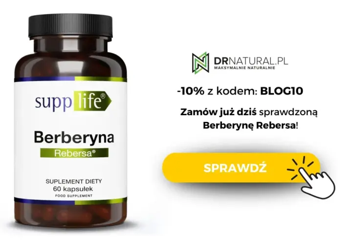 Suplement diety Berberyna Rebersa. Dowiedz się, berberyna co to i zamów z rabatem 10% na DRnatural.pl.