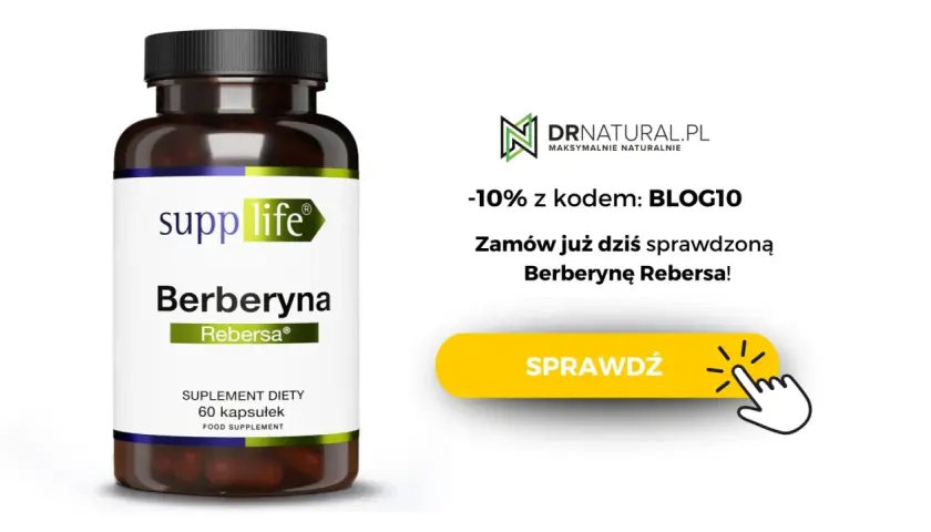 Suplement diety Berberyna Rebersa. Dowiedz się, berberyna co to i zamów z rabatem 10% na DRnatural.pl.