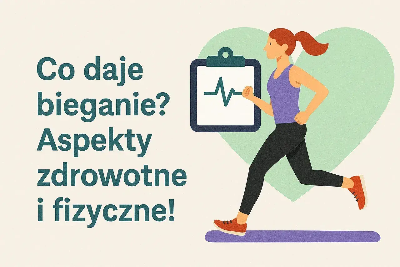 Co daje bieganie? Zdrowie i kondycja fizyczna to kluczowe aspekty. Kobieta biegnie, a obok niej wykres tętna.