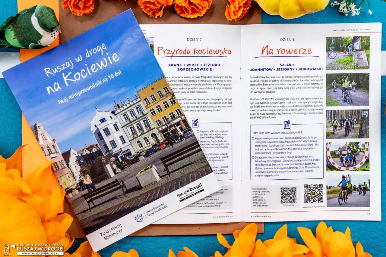 Przewodnik "Ruszaj w drogę na Kociewie" z trasami rowerowymi i przyrodniczymi. Odkryj piękno Kociewia!