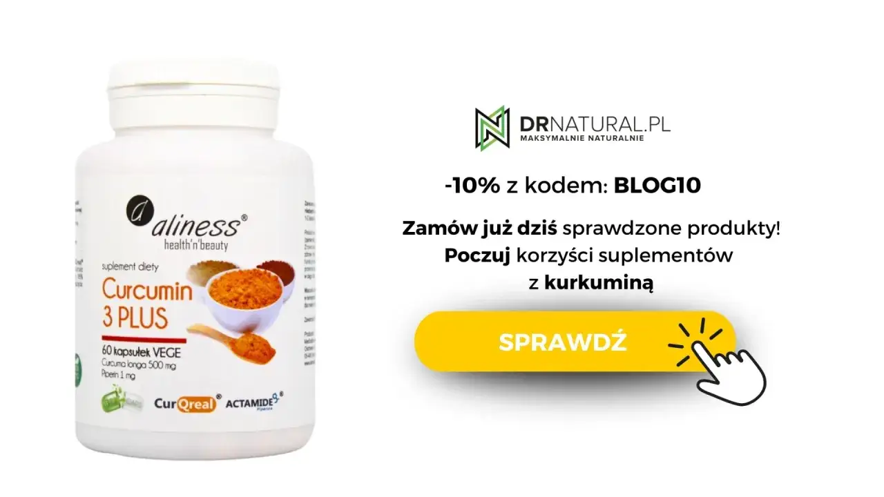 Suplement diety z kurkuminą Aliness. Sprawdź, czy kurkuma jest zdrowa i poczuj korzyści z suplementów z kurkuminą. Zniżka -10% z kodem BLOG10.